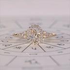 0.45 TCW Round Side Capricorn zodiac Ring