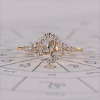 0.45 TCW Round Side Leo zodiac Ring