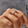 0.5 - 1.5 CT Round Cut Moissanite Pave Engagement Ring