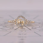 0.40 TCW Round Side Stone Virgo zodiac Ring