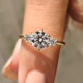1.0-2.0 CT Round Cut Moissanite Three Stone Engagement Ring
