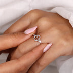 0.45 TCW Round Side Gemini zodiac Ring