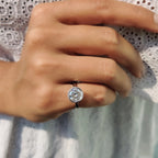 1.0 - 2.0 CT Round Cut Moissanite Bezel Engagement Ring
