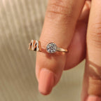 1.0 CT Round Cut Moissanite Engagement Ring