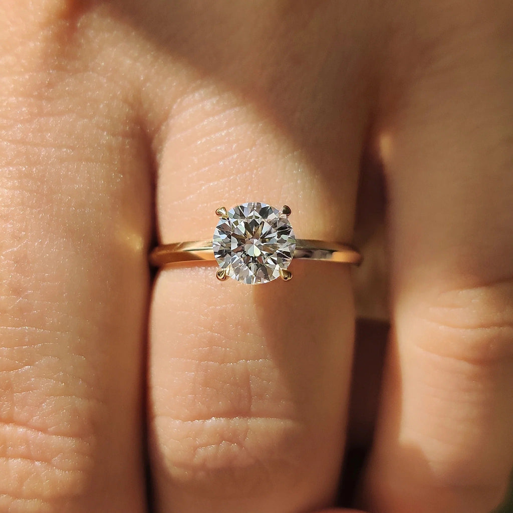 1.0 - 2.0 CT Round Cut Moissanite Engagement Ring