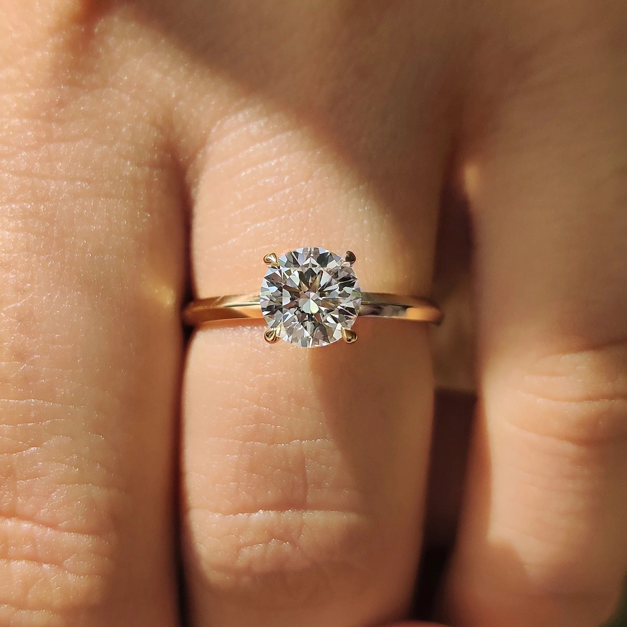1.0 - 2.0 CT Round Cut Moissanite Engagement Ring