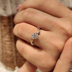 0.5 - 1.0 CT Round Cut Moissanite Nature Inspired Engagement Ring