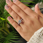 1.0-2.0 CT Round Cut Moissanite Pave Engagement Ring