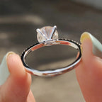 0.5 - 1.5 CT Round Cut Moissanite Pave Engagement Ring