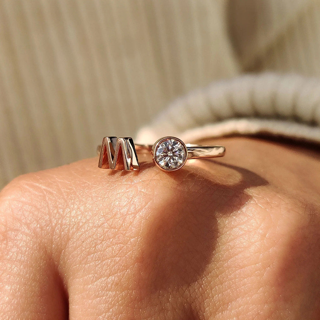 1.0 CT Round Cut Moissanite Engagement Ring