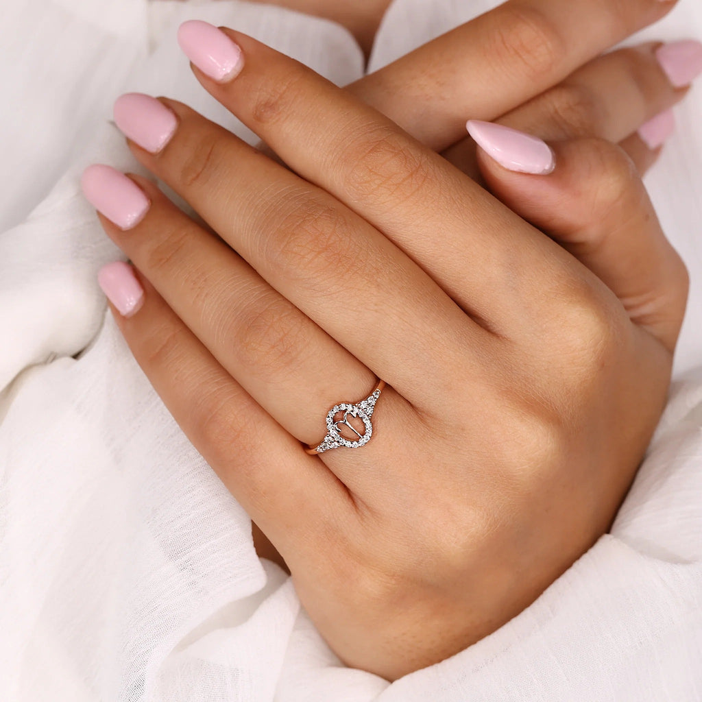 0.45 TCW Round Side Cancer zodiac Ring