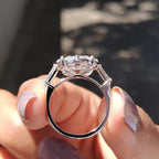 1.0 - 2.0 CT Round Cut Moissanite Three Stone Engagement Ring