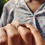 1 TWC Round & Pear Cut Moissanite Engagement Ring