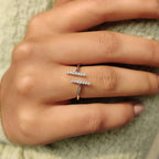 0.3 TWC Round Cut Moissanite Engagement Ring
