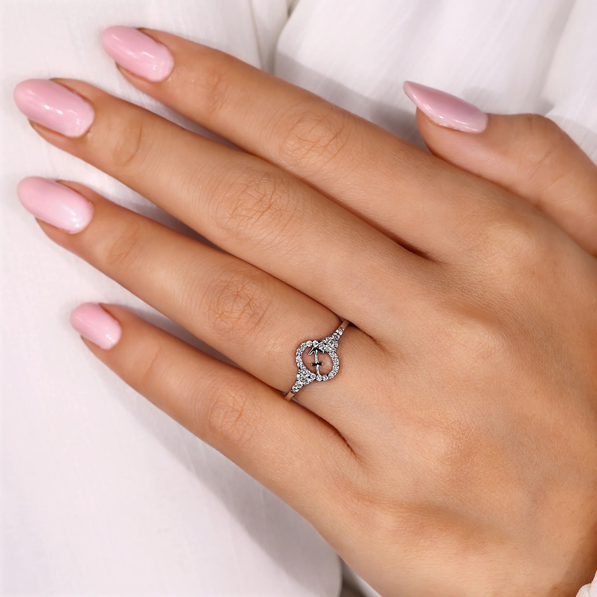 0.45 TCW Round Side Sagittarius zodiac Ring
