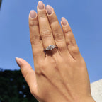 1.0 - 2.0 CT Round Cut Moissanite Three Stones Engagement Ring