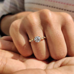 1.0 - 2.0 CT Round Cut Moissanite Twisted Engagement Ring