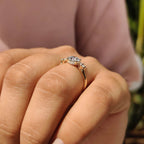 0.5 - 1.5 CT Round Cut Moissanite Hidden Halo Engagement Ring