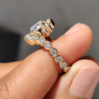 1.0 - 2.0 CT Round Cut Moissanite Halo Engagement Ring