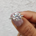 1.0 - 2.0 CT Round Cut Moissanite Solitaire Engagement Ring