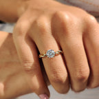 1.0 - 2.0 CT Round Cut Moissanite Twisted Engagement Ring