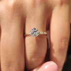 0.5 - 1.5 CT Round Cut Moissanite Three Stone Engagement Ring