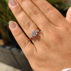 0.5 - 1.5 CT Round Cut Moissanite Hidden Halo Engagement Ring