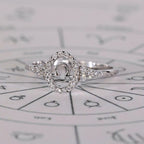 0.45 TCW Round Side Libra zodiac Ring