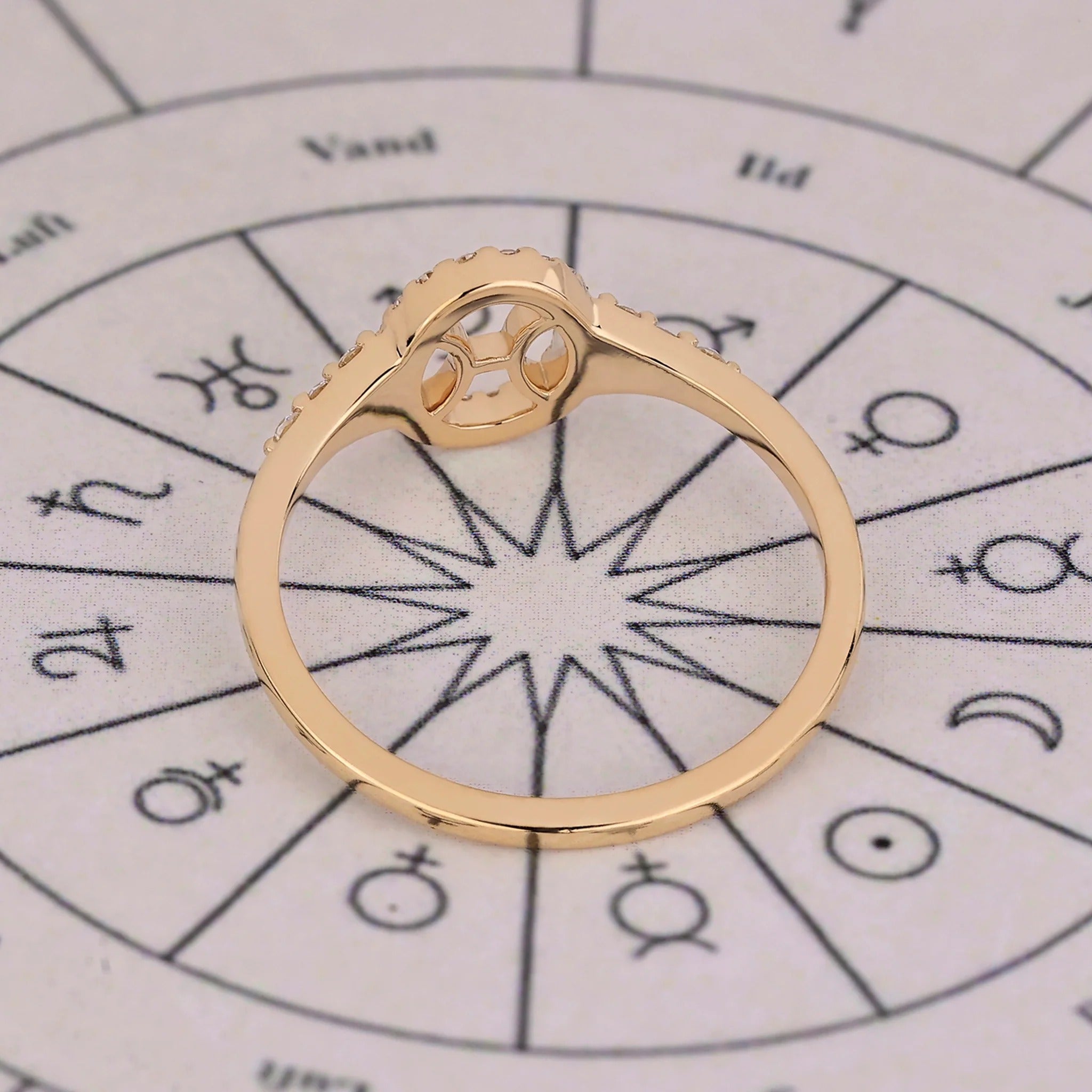 0.45 TCW Round Side Pisces zodiac Ring