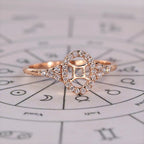 0.45 TCW Round Side Gemini zodiac Ring