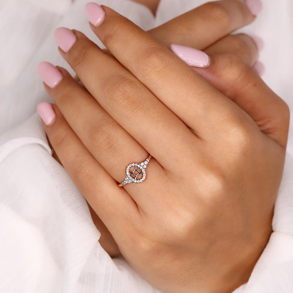0.45 TCW Round Side Gemini zodiac Ring