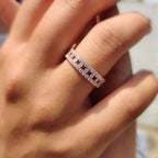 1.0 TCW Round Moissnaite Full Eternity Wedding Band