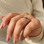1.0 CT Round Cut Moissanite Engagement Ring