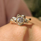 1.0 - 2.0 CT Round Cut Moissanite Nature Inspired Engagement Ring