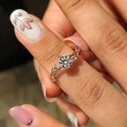0.5 - 1.0 CT Round Cut Moissanite Nature Inspired Engagement Ring