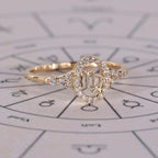 0.40 TCW Round Side Stone Virgo zodiac Ring