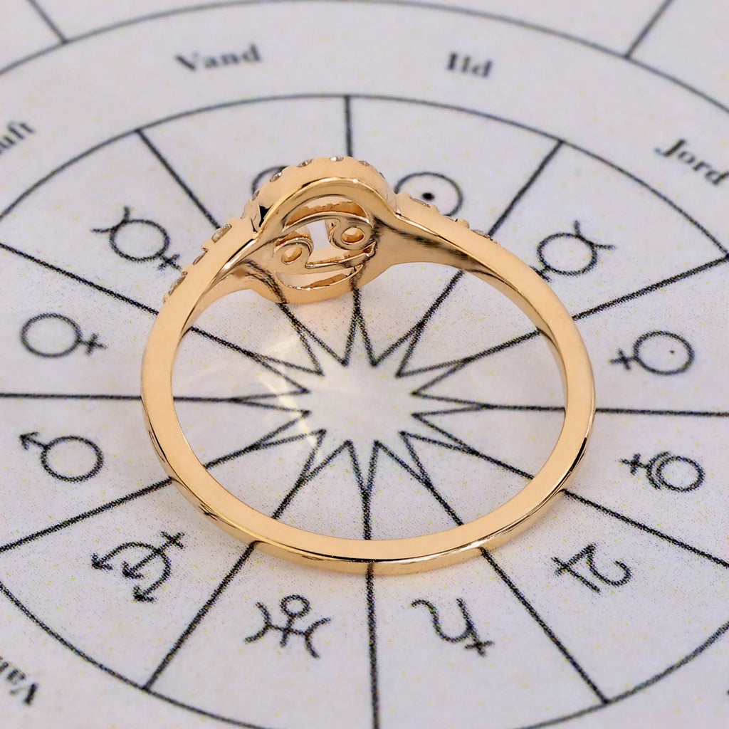 0.45 TCW Round Side Cancer zodiac Ring