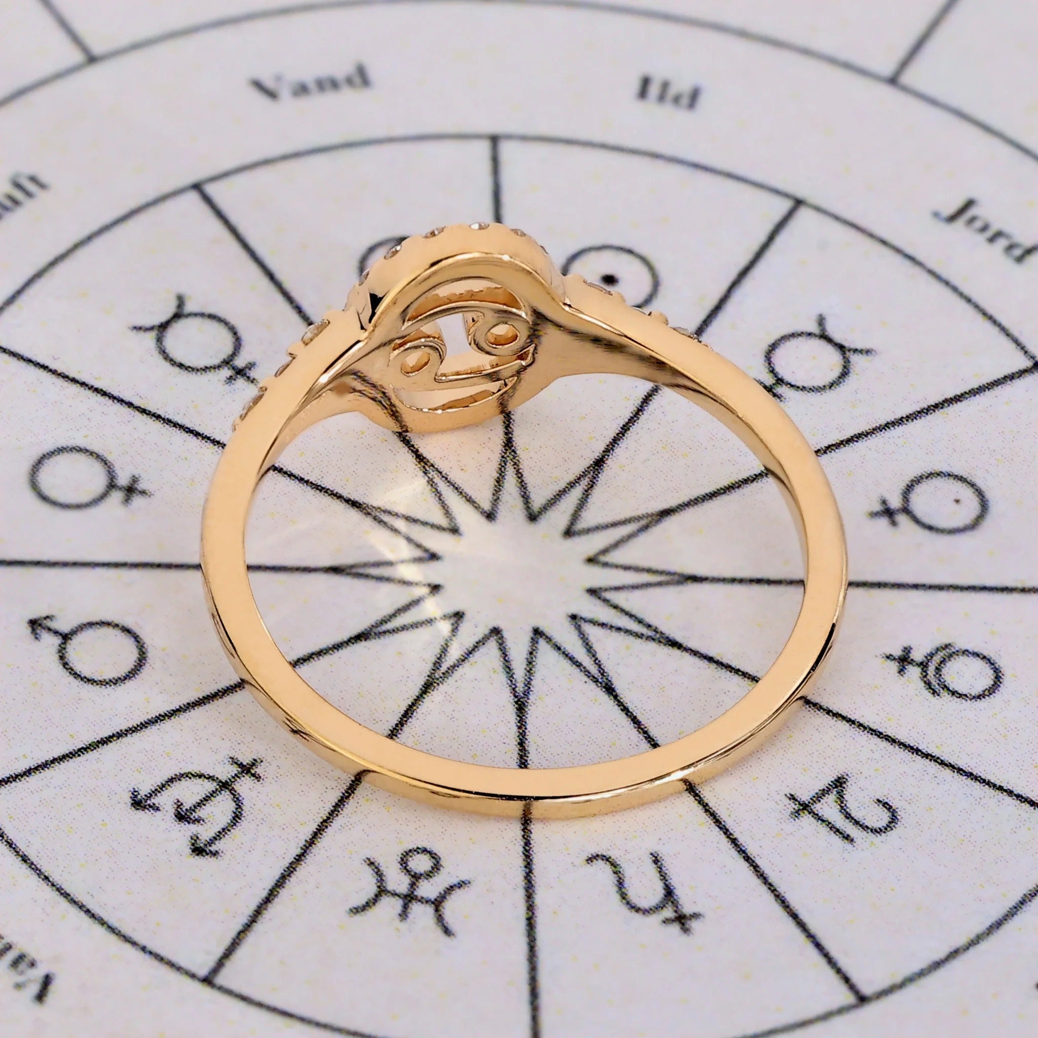 0.45 TCW Round Side Cancer zodiac Ring