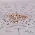 0.45 TCW Round Side Aquarius zodiac Ring