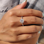 0.5 - 1.5 CT Round Cut Moissanite Pave Engagement Ring
