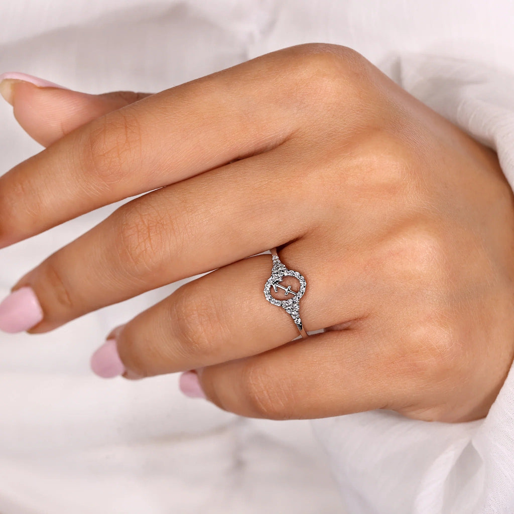 0.45 TCW Round Side Sagittarius zodiac Ring