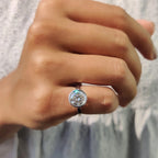 1.0 - 2.0 CT Round Cut Moissanite Bezel Engagement Ring