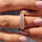 1.0 TCW Round Moissnaite Full Eternity Wedding Band