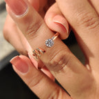 1.0 CT Round Cut Moissanite Engagement Ring