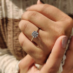 0.5 - 1.5 CT Round Cut Moissanite Cathedral Engagement Ring
