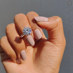 1.0 - 2.0 CT Round Cut Moissanite Solitaire Engagement Ring