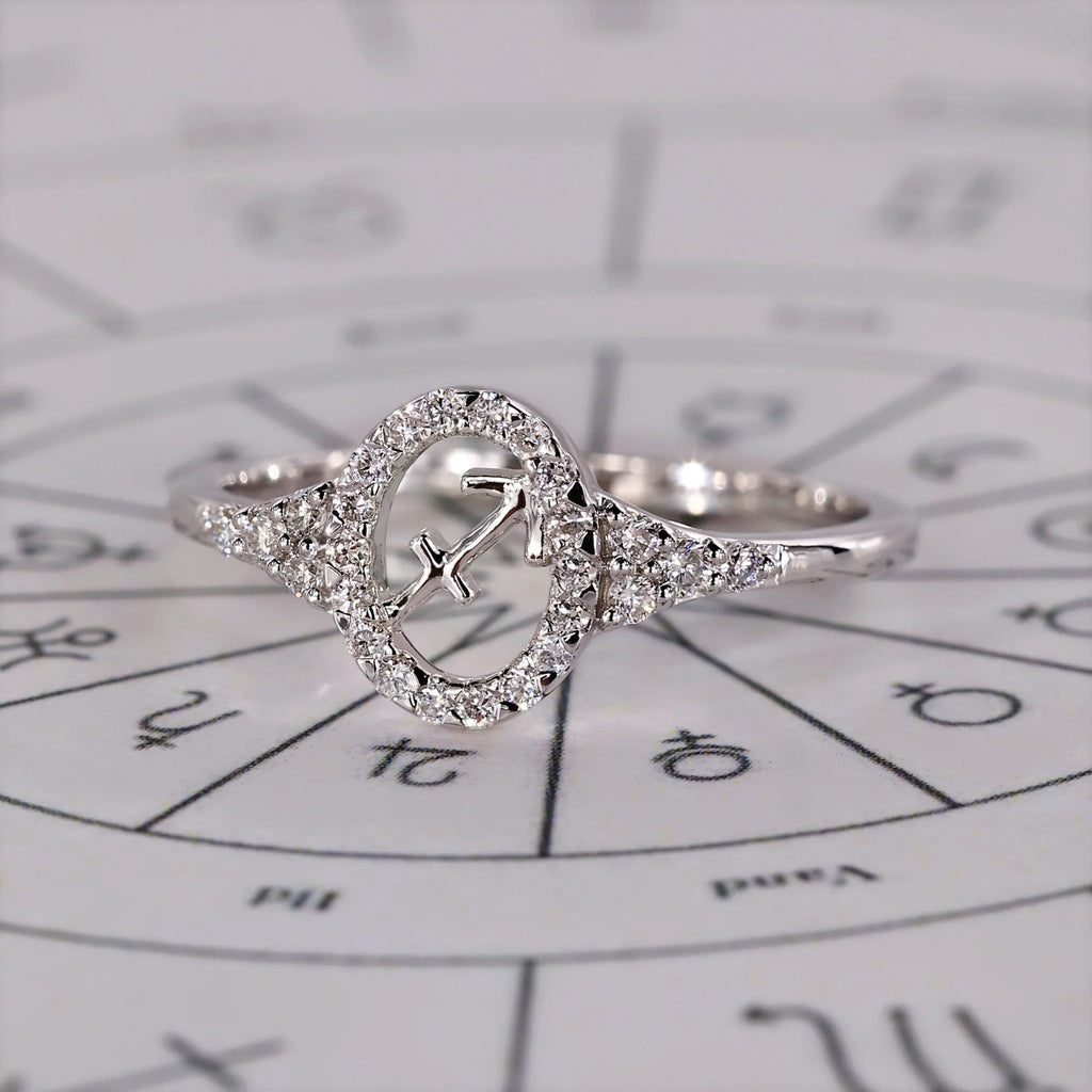 0.45 TCW Round Side Sagittarius zodiac Ring