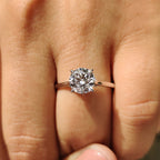 0.5 - 1.5 CT Round Cut Moissanite Cathedral Engagement Ring