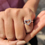 0.5 TWC Round Cut Moissanite HeartShape Engagement Ring