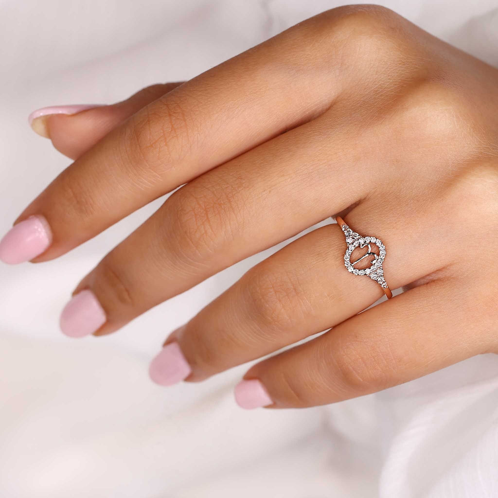 0.45 TCW Round Side Cancer zodiac Ring
